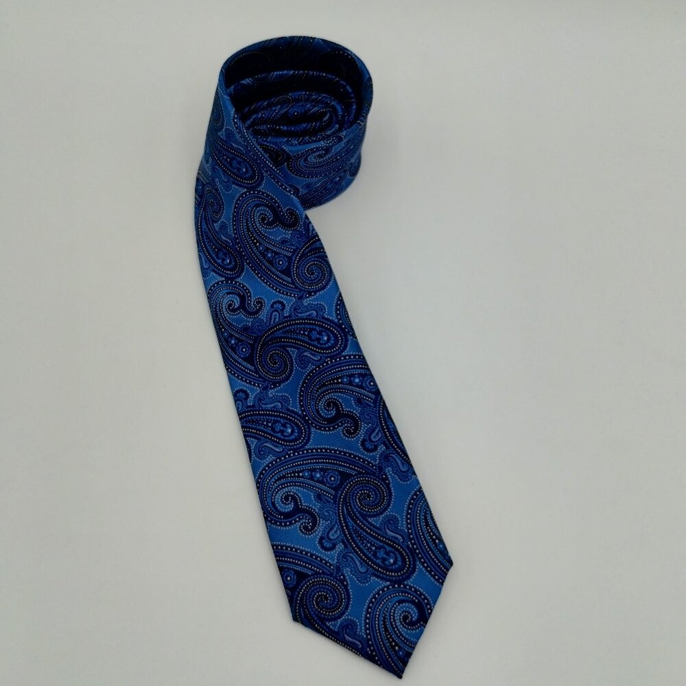 Joseph Abboud Blue Paisley Extra Long Tie NWT
